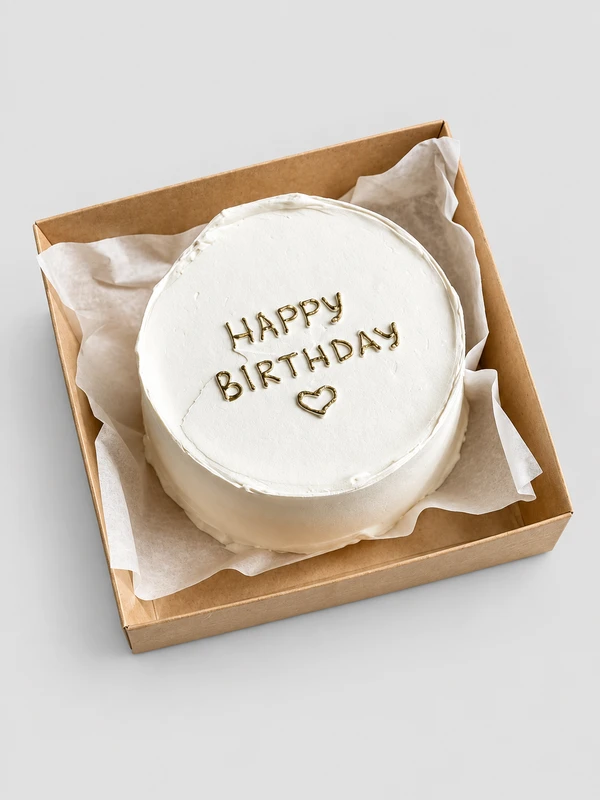 Бенто - торт "Happy Birthday Gold Heart" — Бенто-торт с дизайном как на фото.